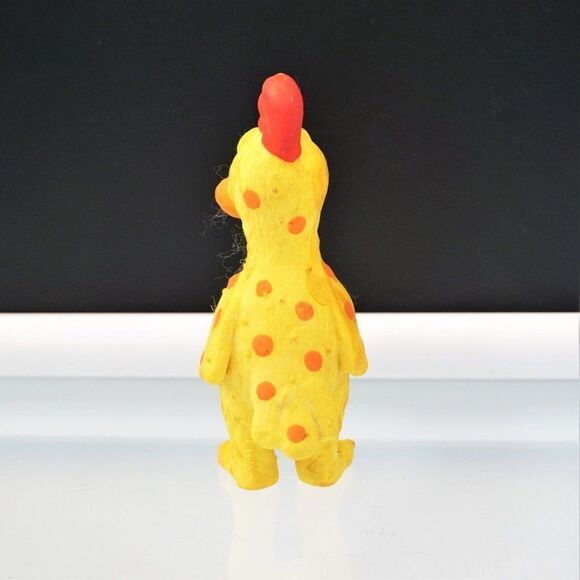 Yellow Squeaky Hen Dog Toy Latex Rubber - Picture 3 of 7